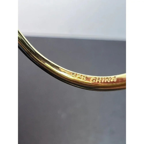 Bumblebee gold over sterling silver CZ ring size 9 - Picture 10 of 11